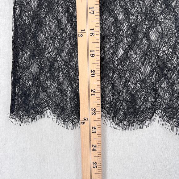 ENZA COSTA Lace Long Sleeve Top Womens Small Black Crew Long Sleeve Sheer NEW - Picture 14 of 14